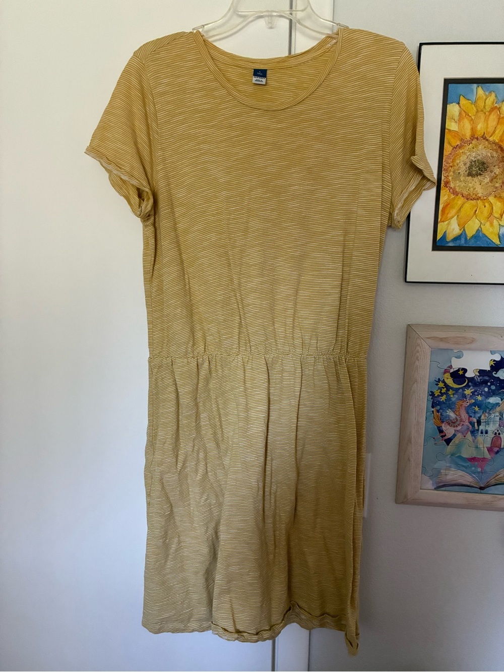 Yellow Stripe Dress T-Shirt Dress